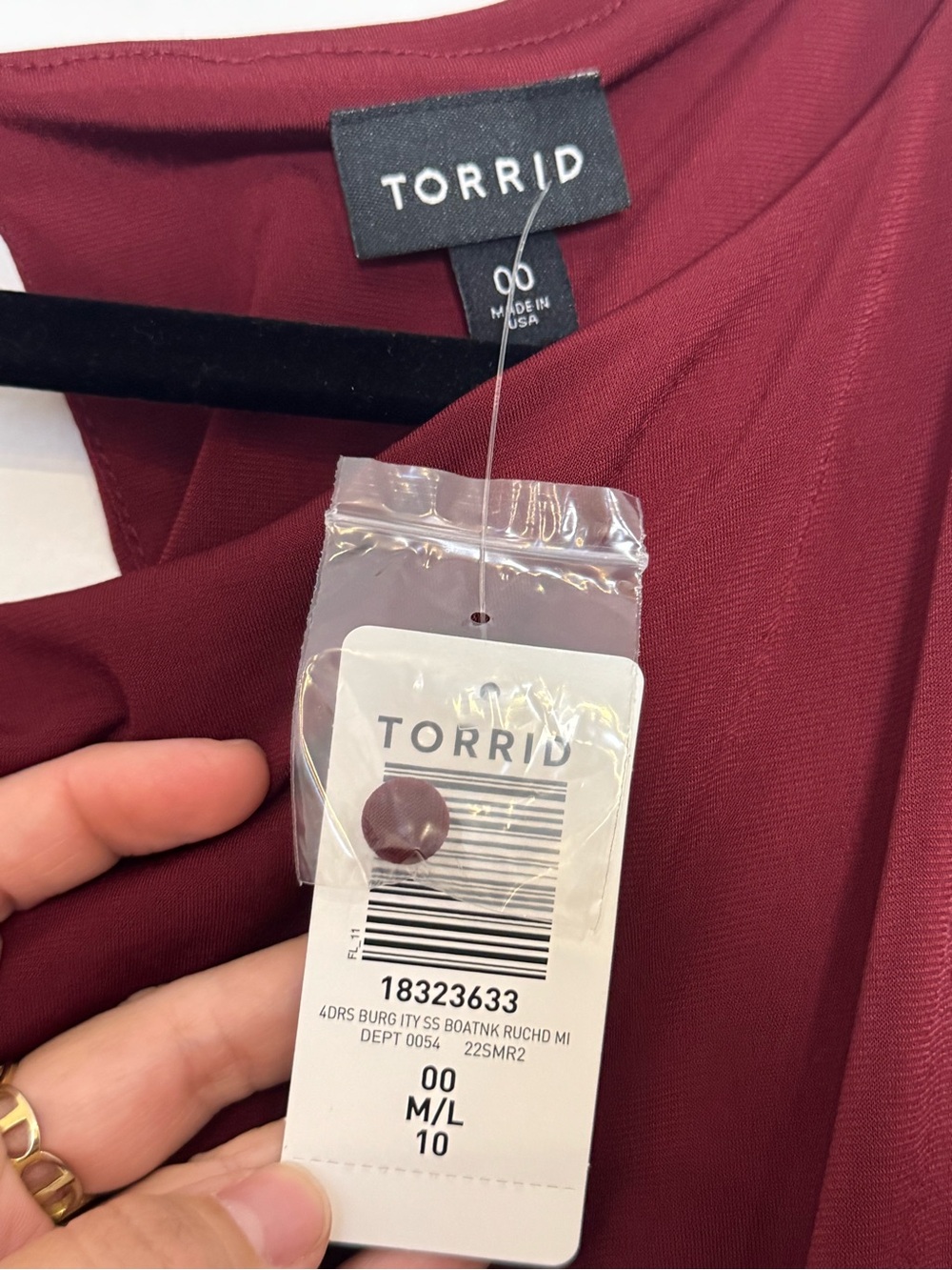 Torrid Burgundy Ruched Bodycon Dress Cocktail Studio Knit Size 00 NWT - Picture 5 of 7